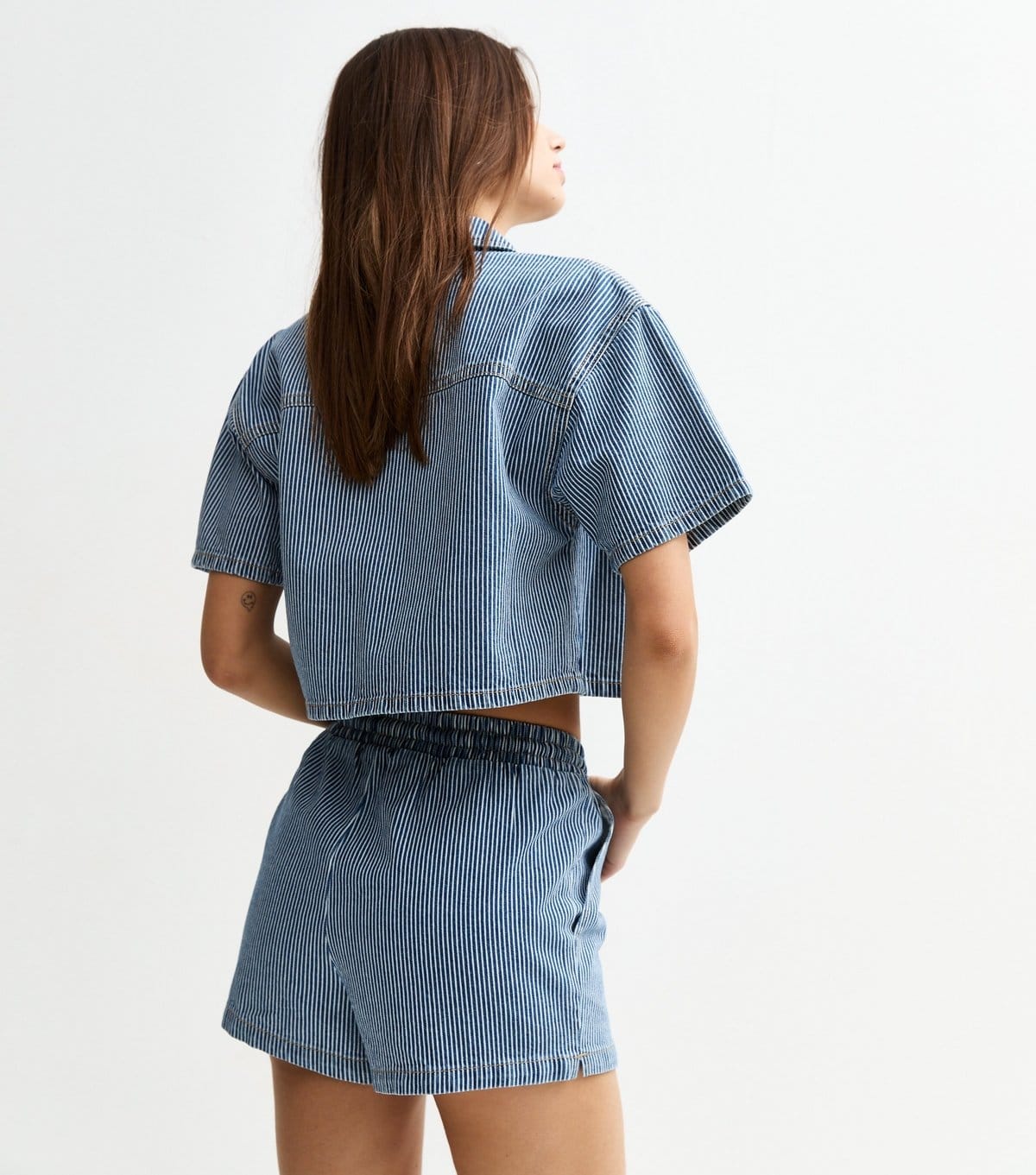 New Look Women's Blue Striped Denim Boxy Shirt New Look - 4