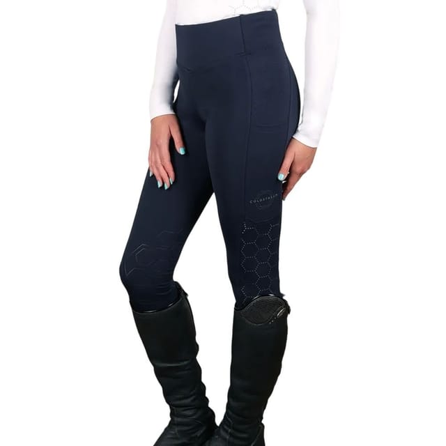 Coldstream Coldstream Women's Ecclaw Elite Compression Horse Riding Tights in Navy - 2
