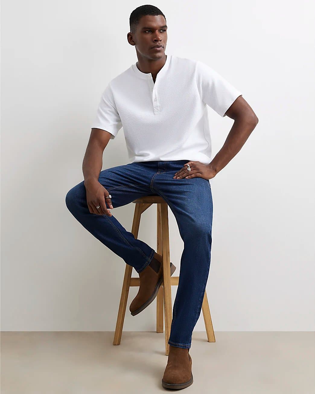 River Island Mens River Island Blue Skinny Fit Stretch Jeans