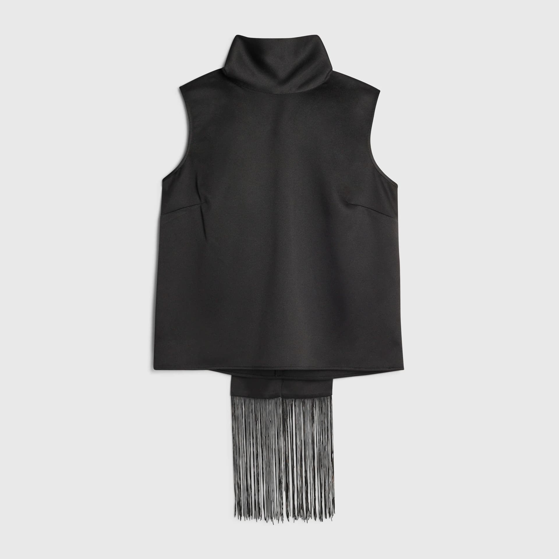 River Island River Island Womens Petite Black Fringe Scarf Tank Top
