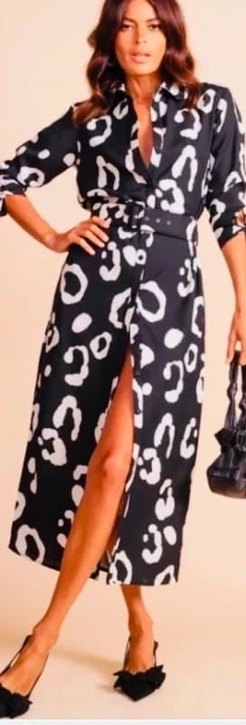 Dancing Leopard Dancing leopard plunge midi work party holiday wedding 10 same day post