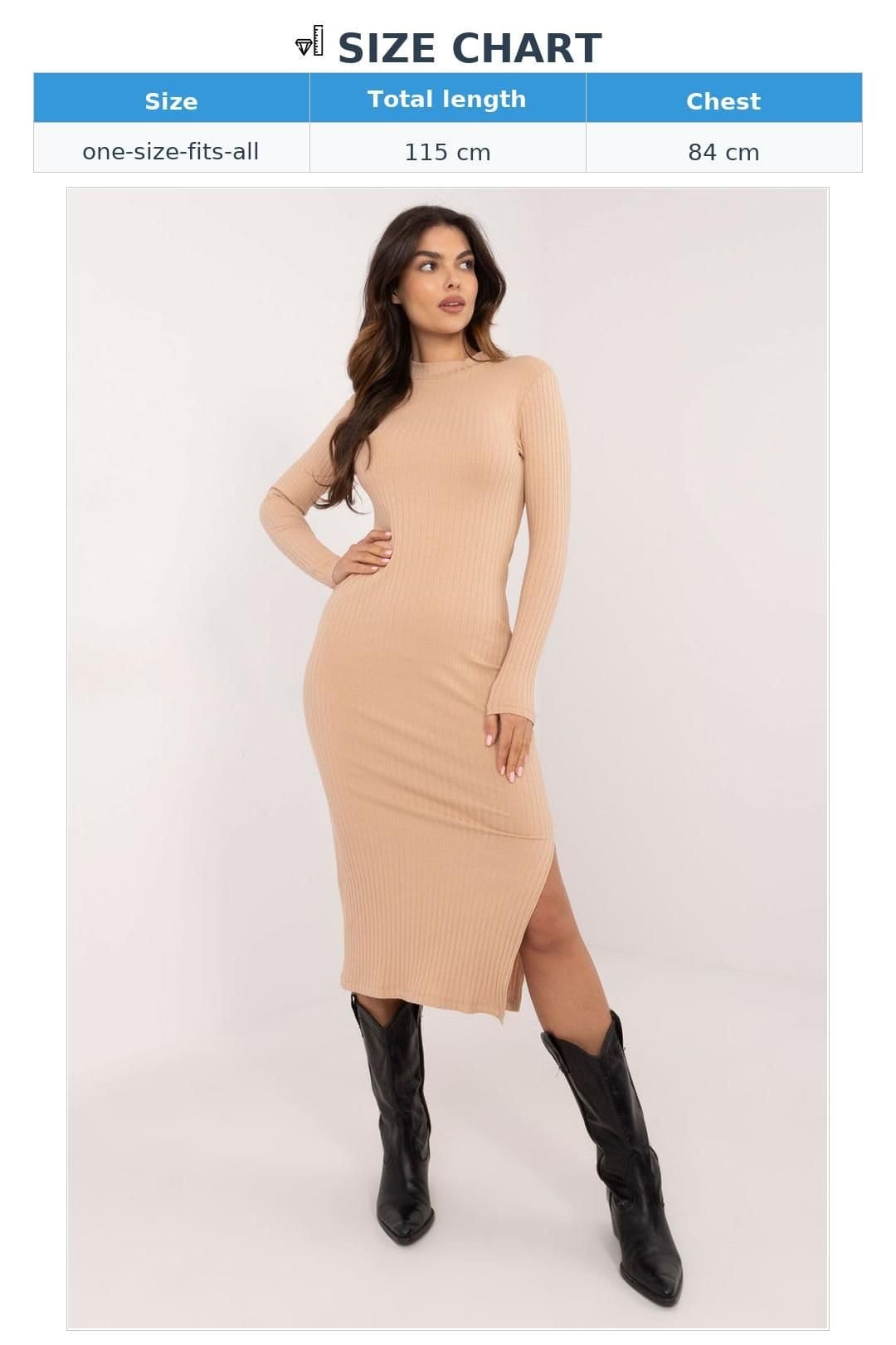 Love Lace Love Lace Women's Everyday Midi Pencil Cotton Stretch Dress in Beige - 4