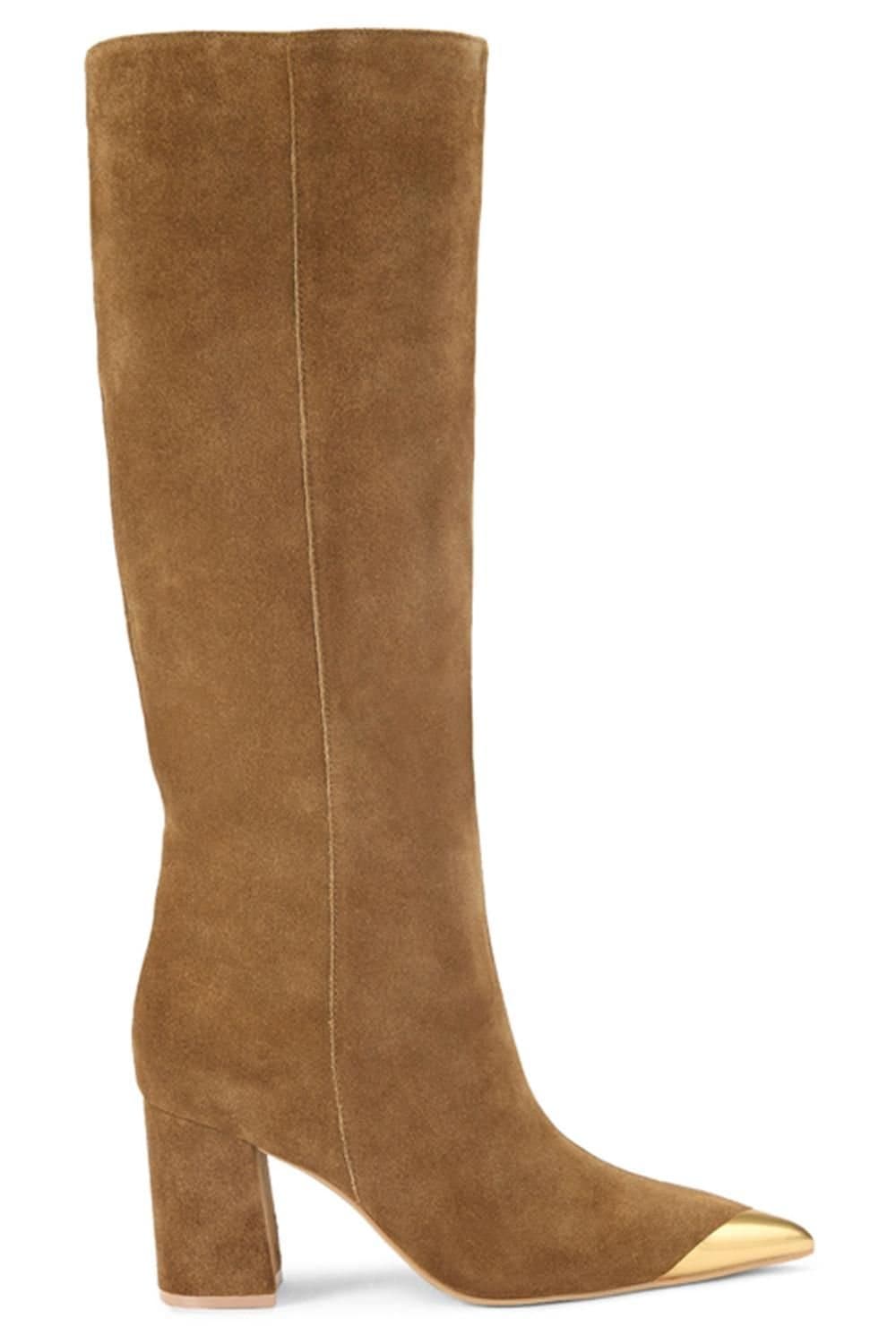 Kurt Geiger London Kurt Geiger London Women's 'Regent Cap Knee Boot' Suede Boots in Light Brown