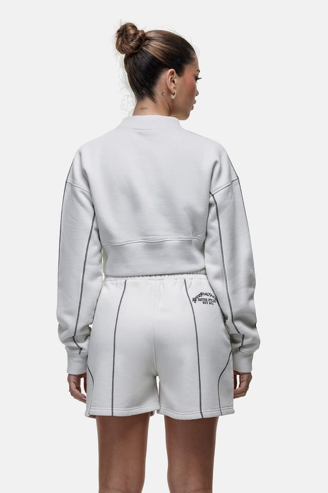 Good For Nothing Good For Nothing Women's Cropped Sweatshirt in Light Grey - 2