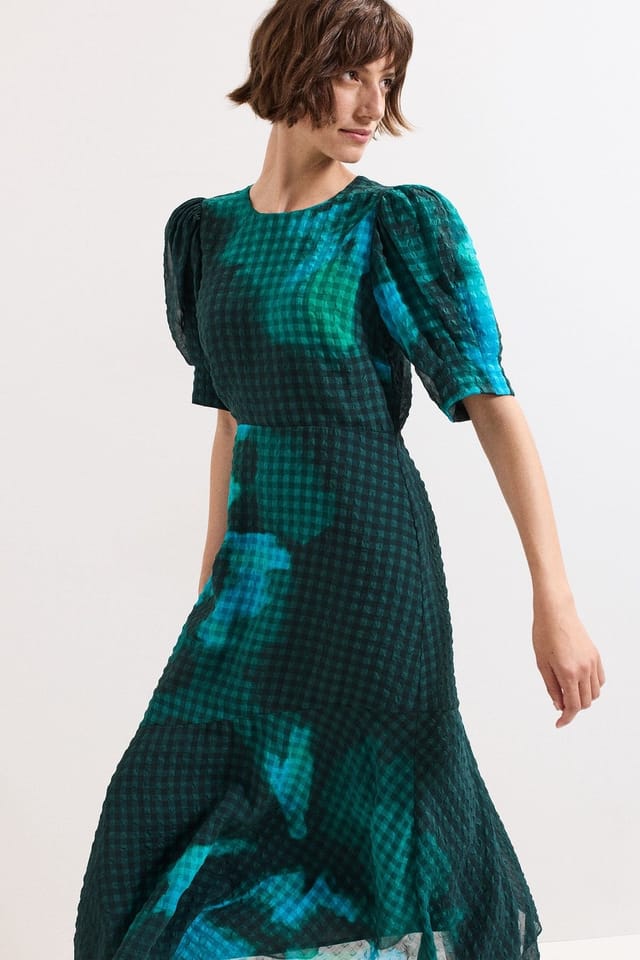 Phase Eight Phase Eight Women's Nancy Floral Midi Dress in Teal - 3