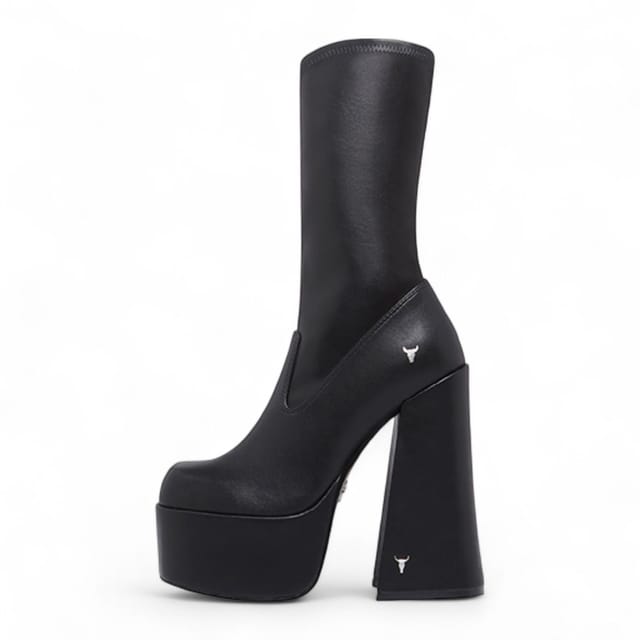 Windsor Smith Windsor Smith Women's Mid-Calf Sock Platform Goth Heel Boots - Saviour in Black - 3