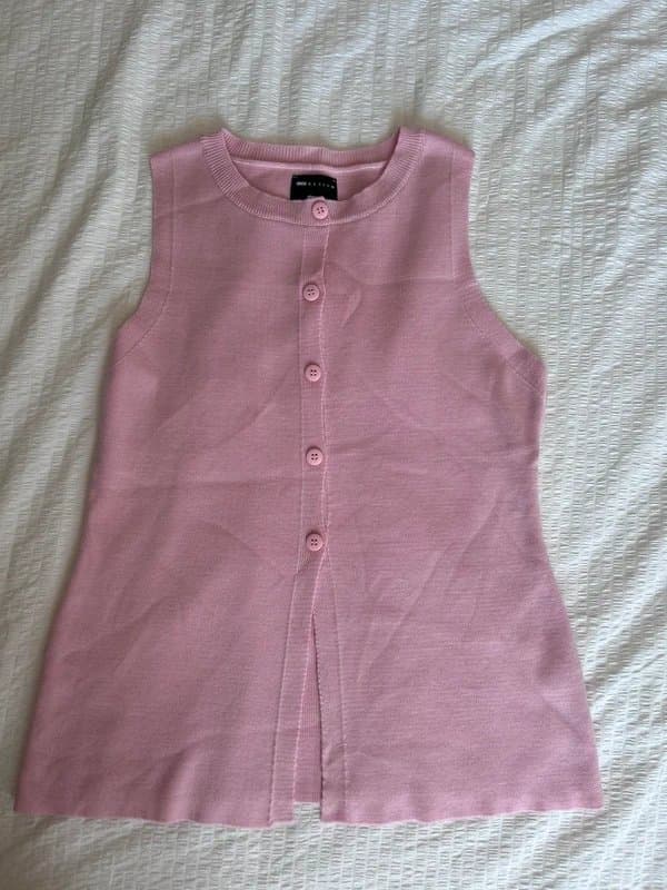 ASOS Design Pink Knit Waistcoat Style Top