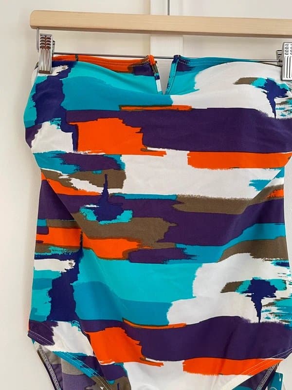 Kaleidoscope Kaleidoscope Abstract Bandeau Swimsuit Women’s Size UK 18 BNWT