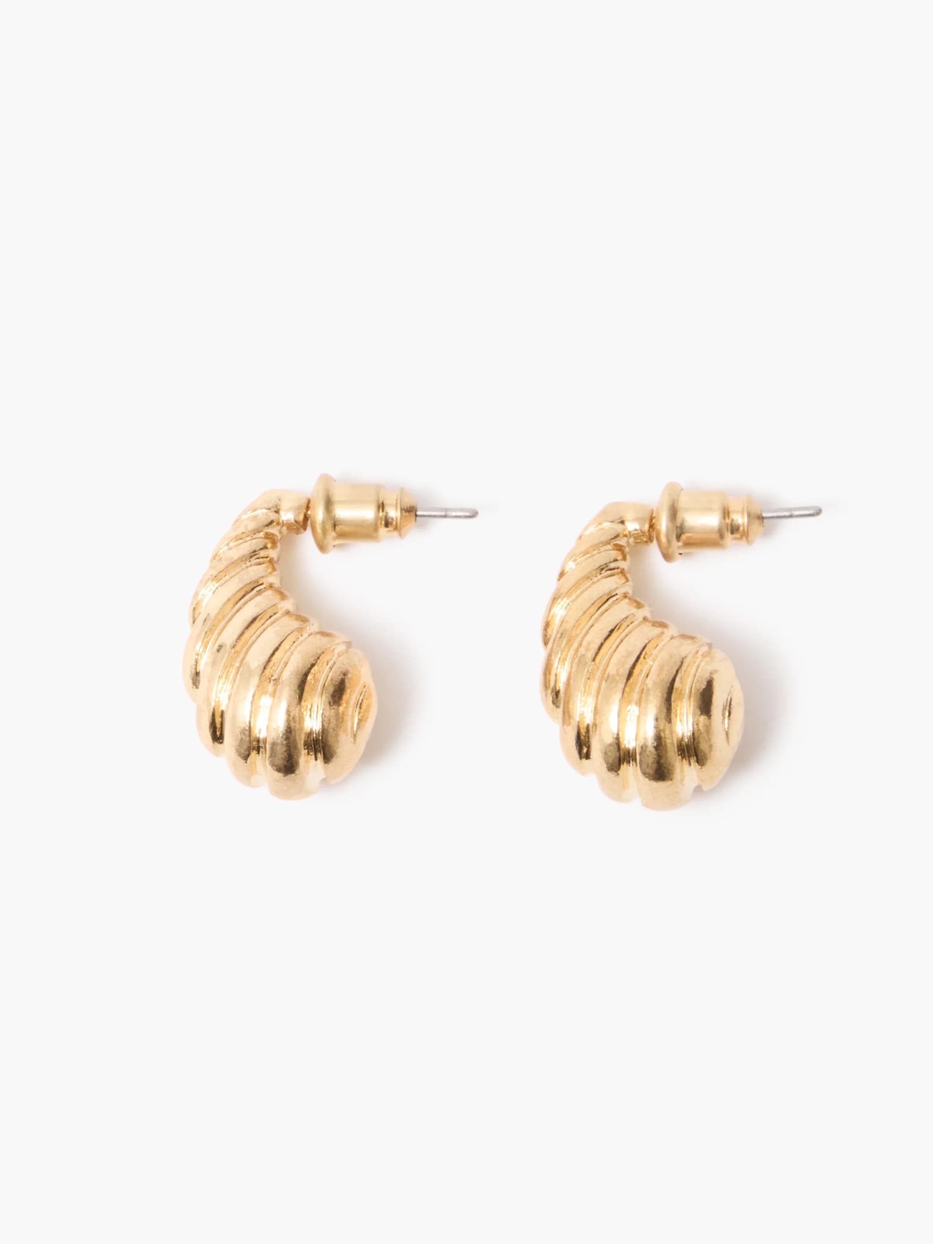 French Connection Croissant Twisted Stud Earrings Gold