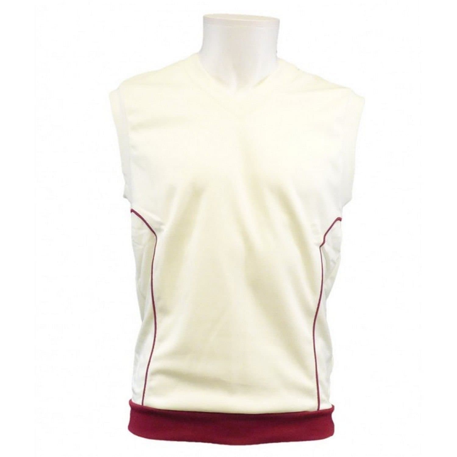 Carta Sport Carta Sport Men's Contrast Trim Pullover Cricket Vest in Maroon