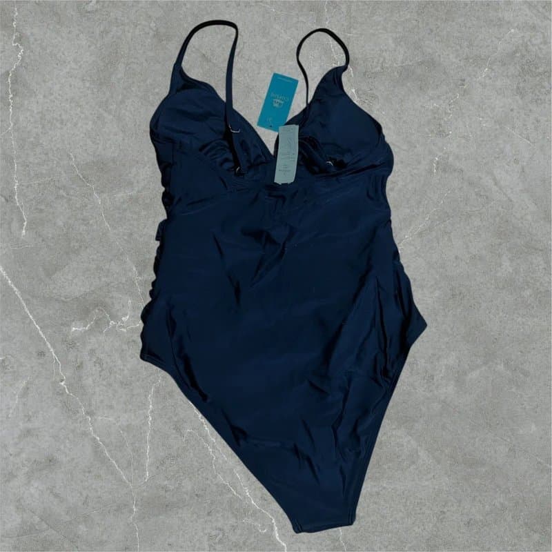 Cupshe black swimsuit tummy control cupshe size 8 ruched one piece shaping upf50 adjustable straps