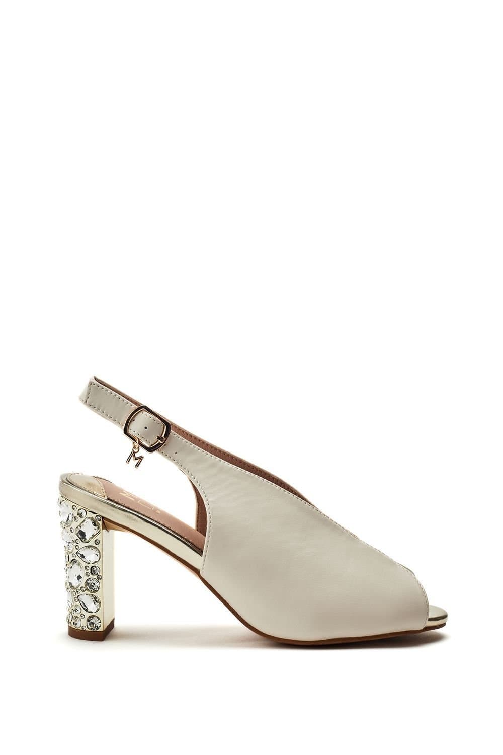 Moda In Pelle Moda In Pelle Women's 'Maeva' Alcantara Peep Toe Shoes in Off-White