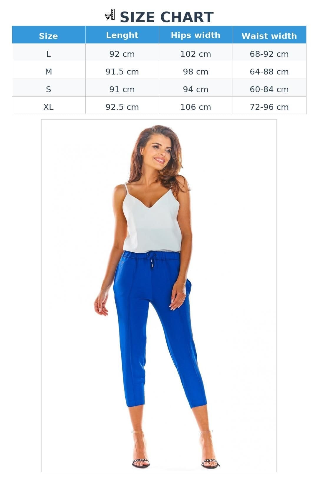 Love Lace Love Lace Women's Elegant Tailored Cigarette Trousers with Frill in Blue - 4