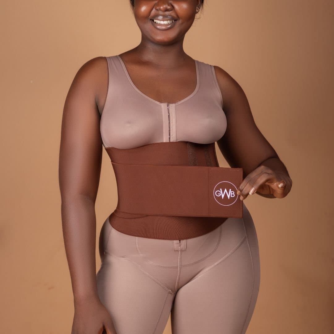 GWB Shapewear GWB Shapewear Women's Maternity & Postpartum Tummy Wrap Back Support Corrector in Brown