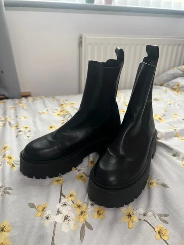ASOS Wan black ankle boots leather