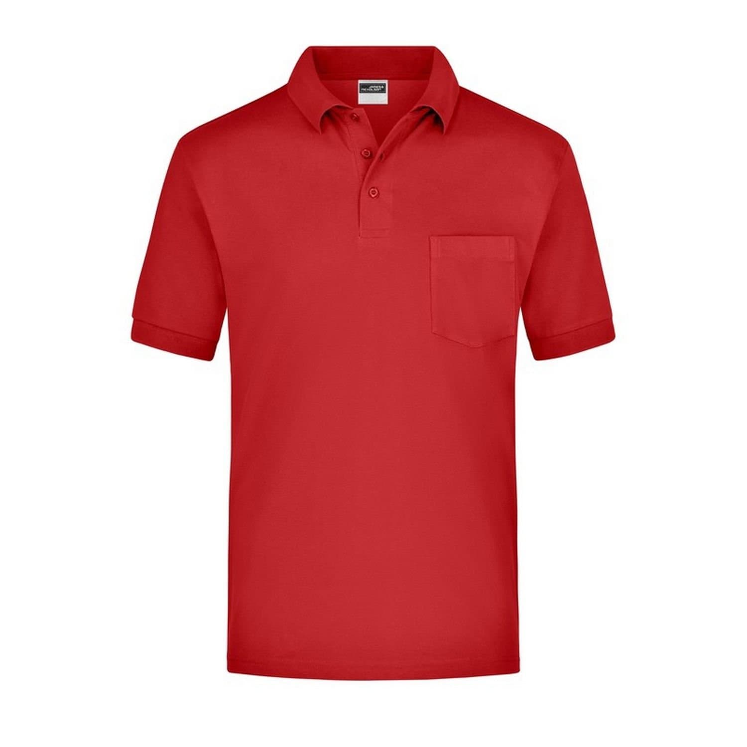 James and Nicholson James and Nicholson Men's Pique Pocket Polo Shirt in Red