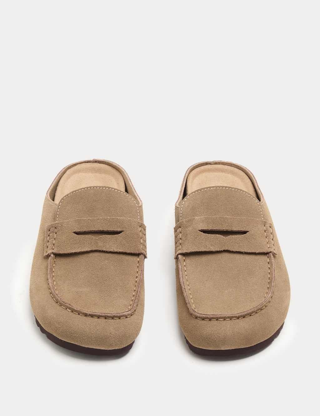 Marks & Spencer M&S Taupe Suede Flat Loafer Clogs