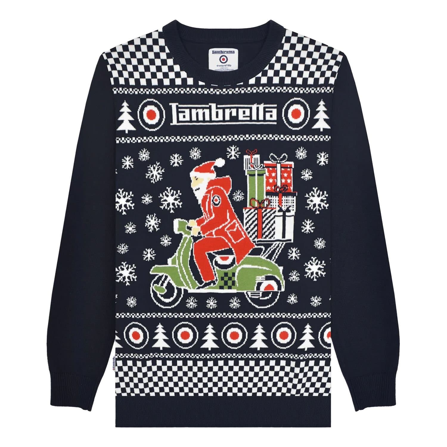 Lambretta Lambretta Men's AW25 Scooter Christmas Jumper in Navy