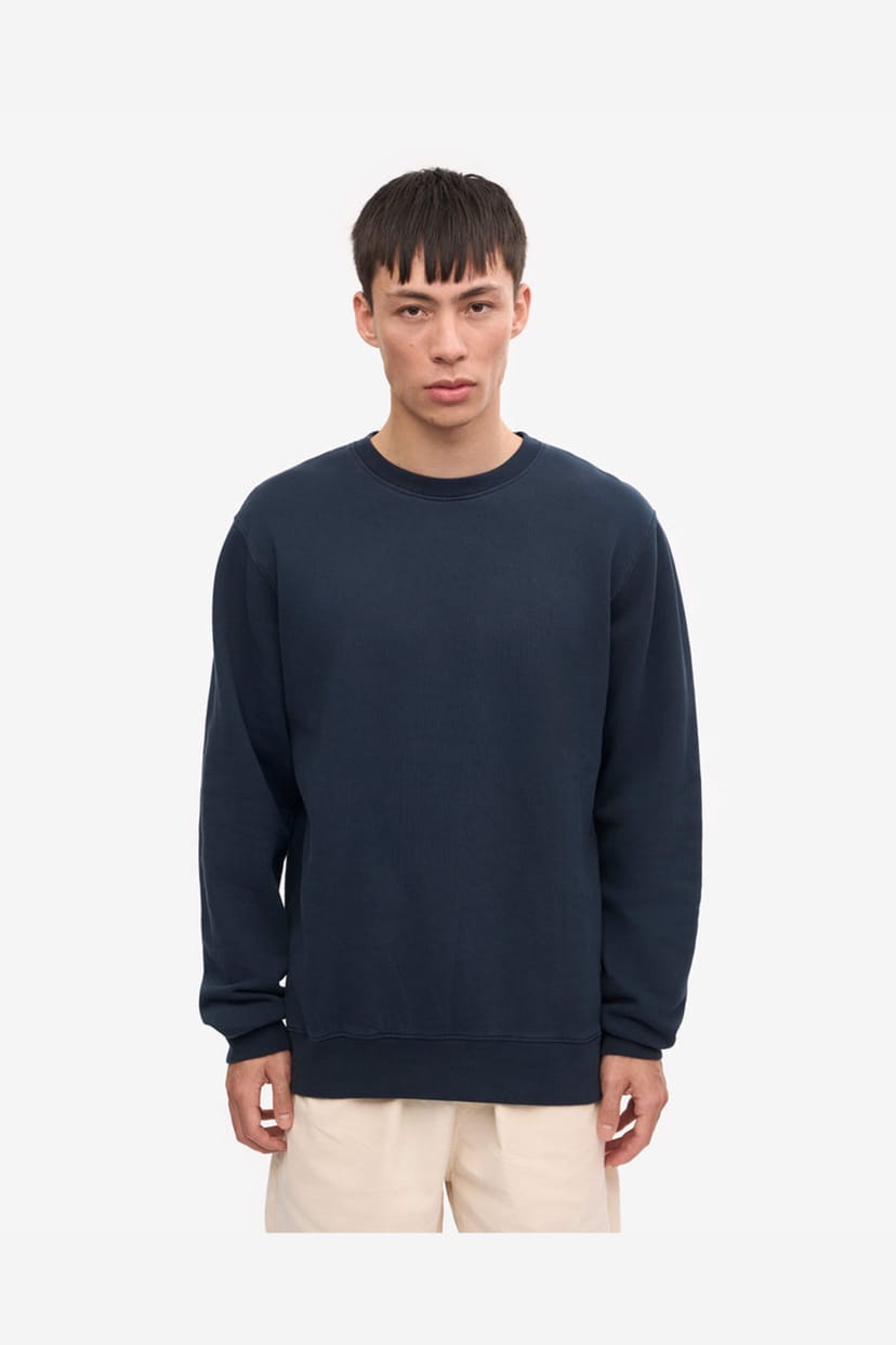 Colourful Standard Colourful Standard Men's Long Sleeve Crew Neck Sweatshirt in Navy - 1