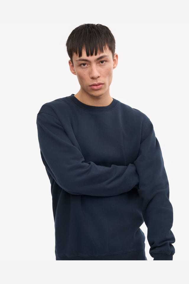 Colourful Standard Colourful Standard Men's Long Sleeve Crew Neck Sweatshirt in Navy - 3