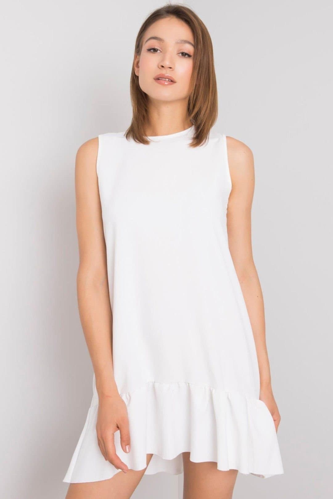 Love Lace Love Lace Women's Universal Sleeveless Flounce Mini Dress in White
