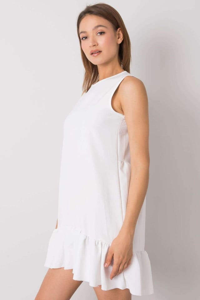Love Lace Love Lace Women's Universal Sleeveless Flounce Mini Dress in White - 2