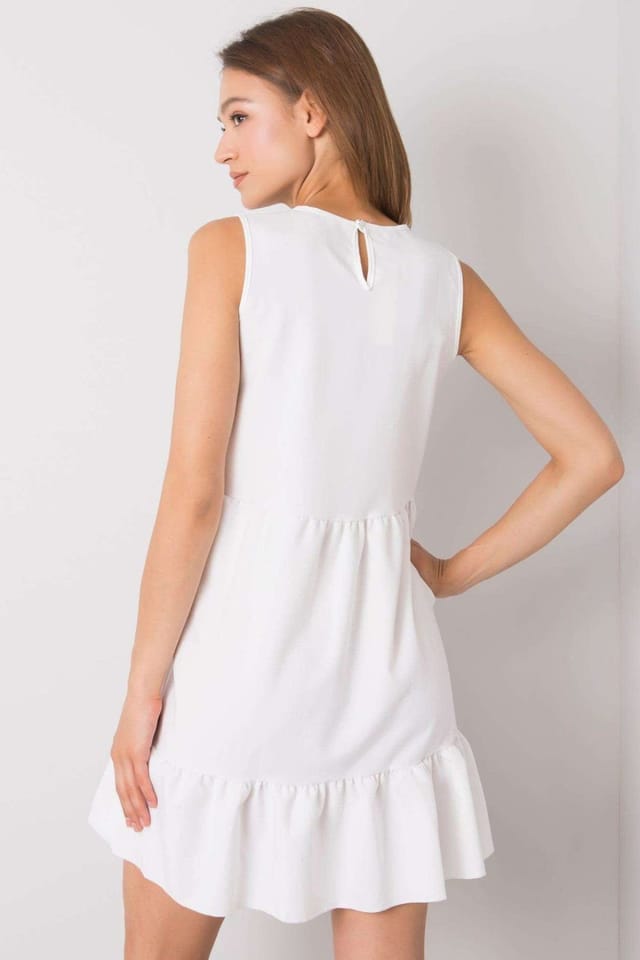 Love Lace Love Lace Women's Universal Sleeveless Flounce Mini Dress in White - 3