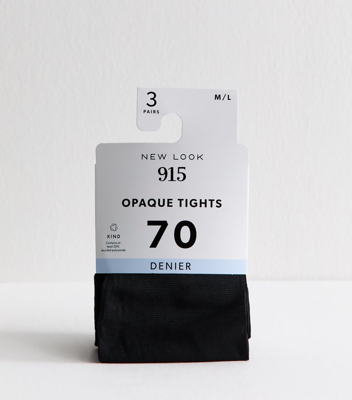 New Look Girls' 3 Pack Black Opaque 70 Denier Tights School New Look