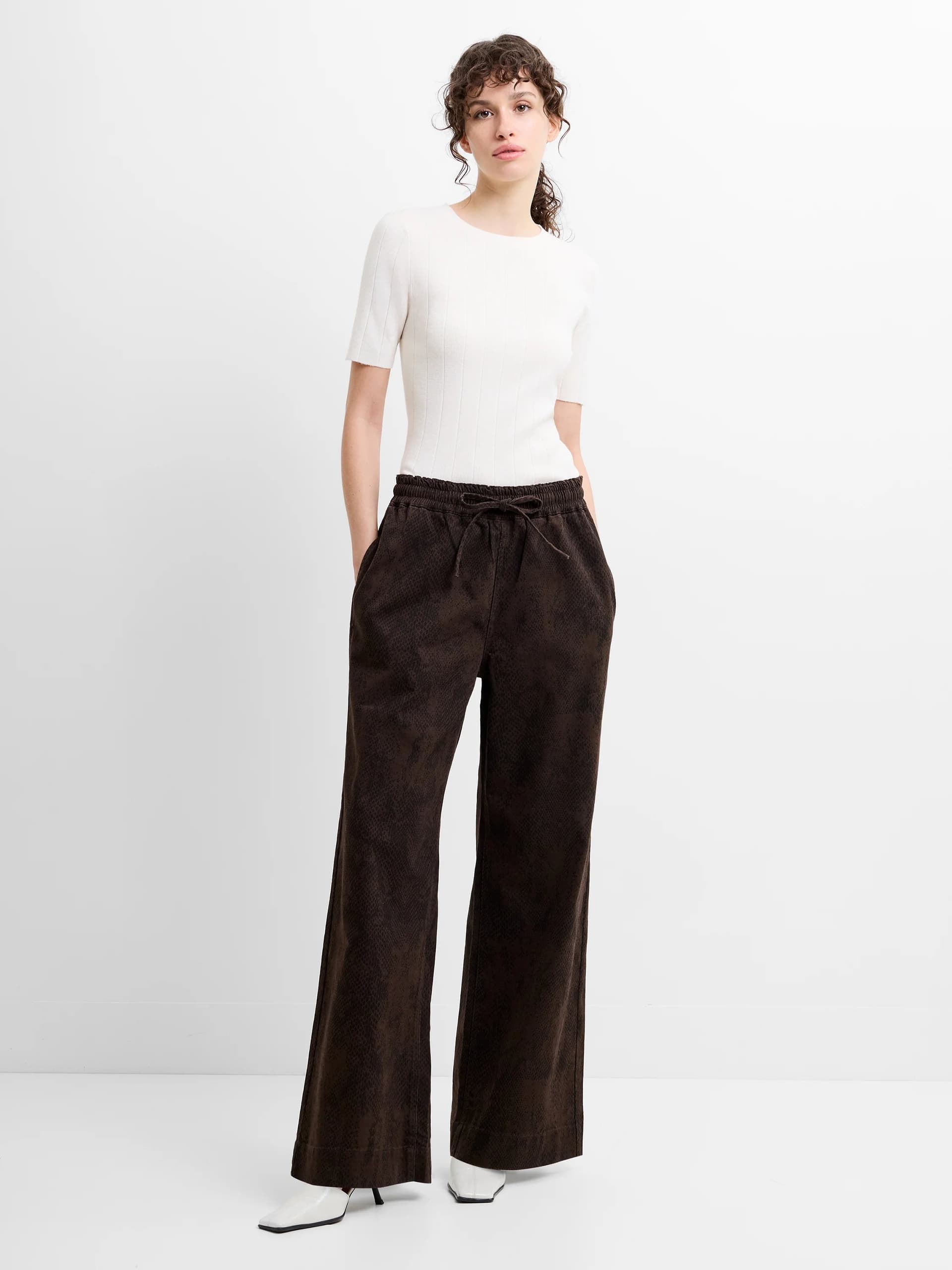 French Connection French Connection Chocolate Brown Snake Print Trousers