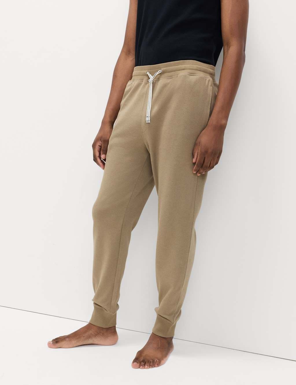 Marks & Spencer M&S Regular Fit Cotton Rich Joggers Neutral