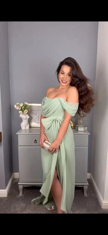 Goddiva Goddiva green maxi dress size 8