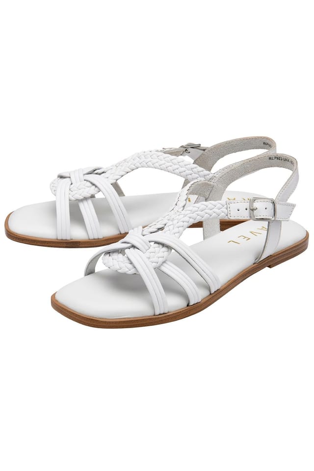 Ravel Ravel Women's 'Danby' Leather Flat Sandals in White - 2