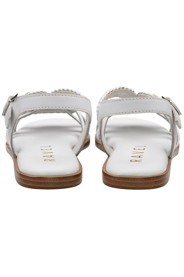 Ravel Ravel Women's 'Danby' Leather Flat Sandals in White - 3