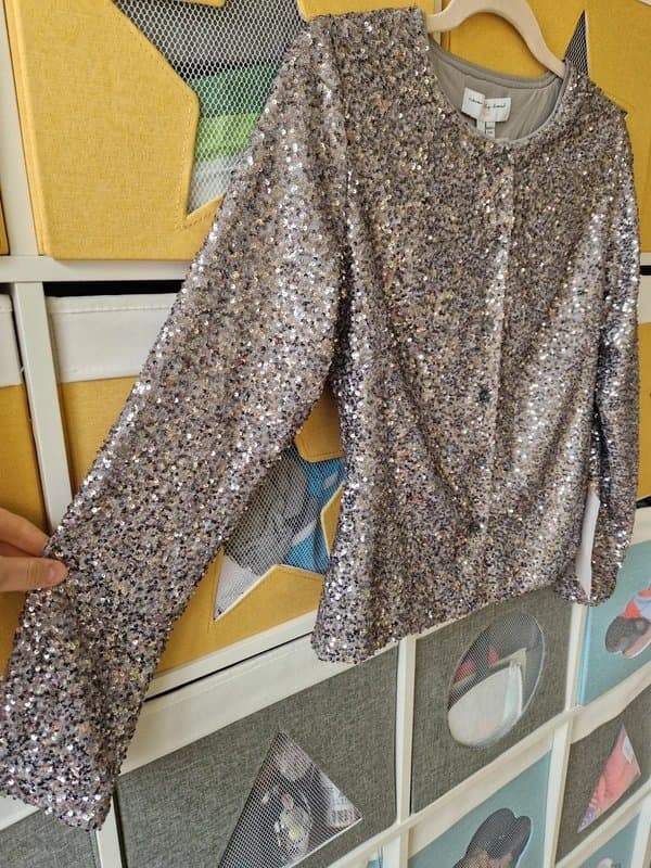 Never Fully Dressed Never fully dressed women's Gunmetal Sequin Alexa Cardigan size M (10-12)