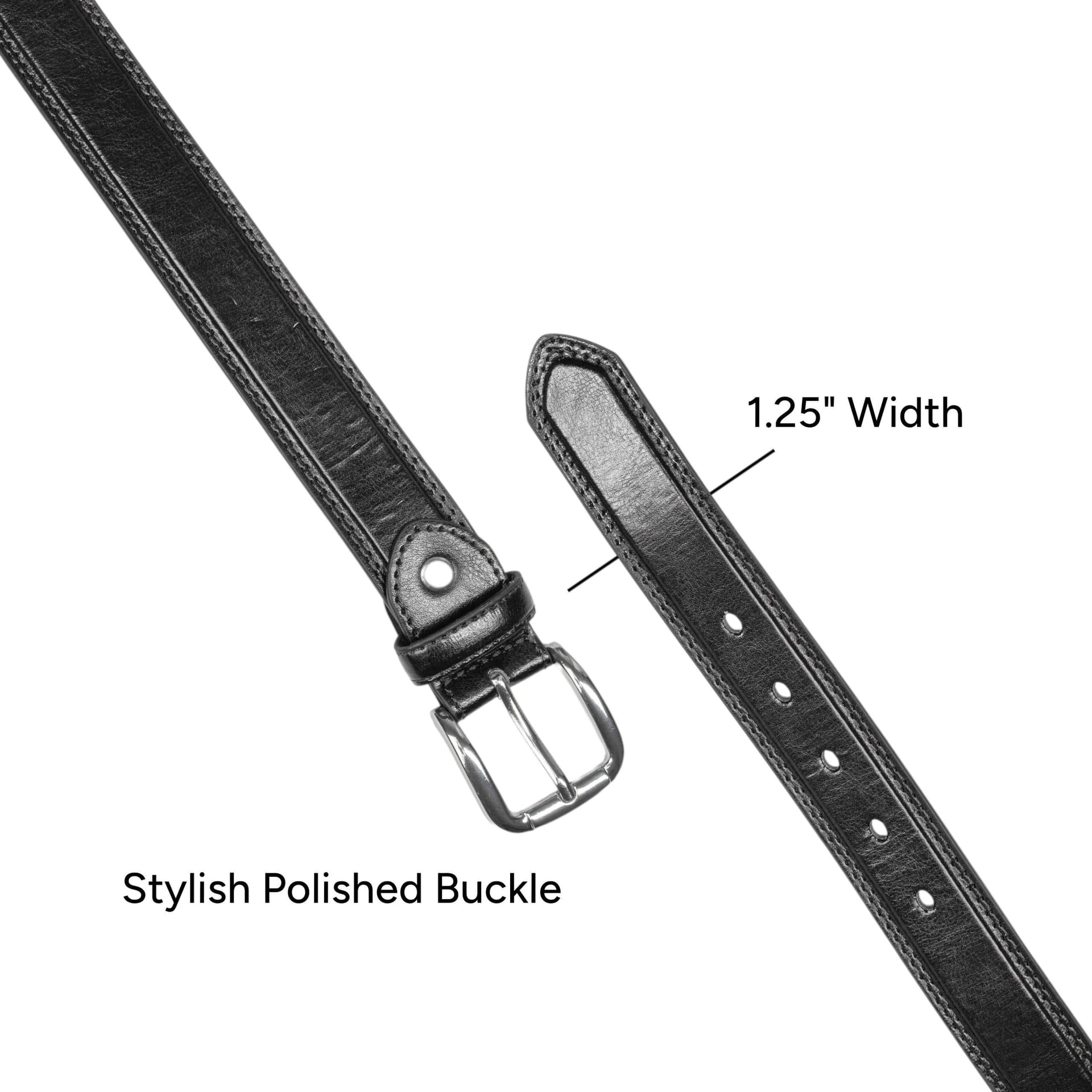 Woodland Leathers Woodland Leathers Men's Men's Classic Belt, Leather Back Jeans Trouser Belt in Black - 4