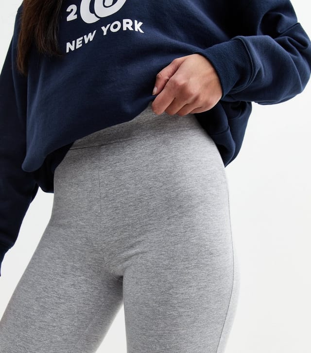New Look Women's Light Grey High Rise Kick Flare Leggings New Look - 3