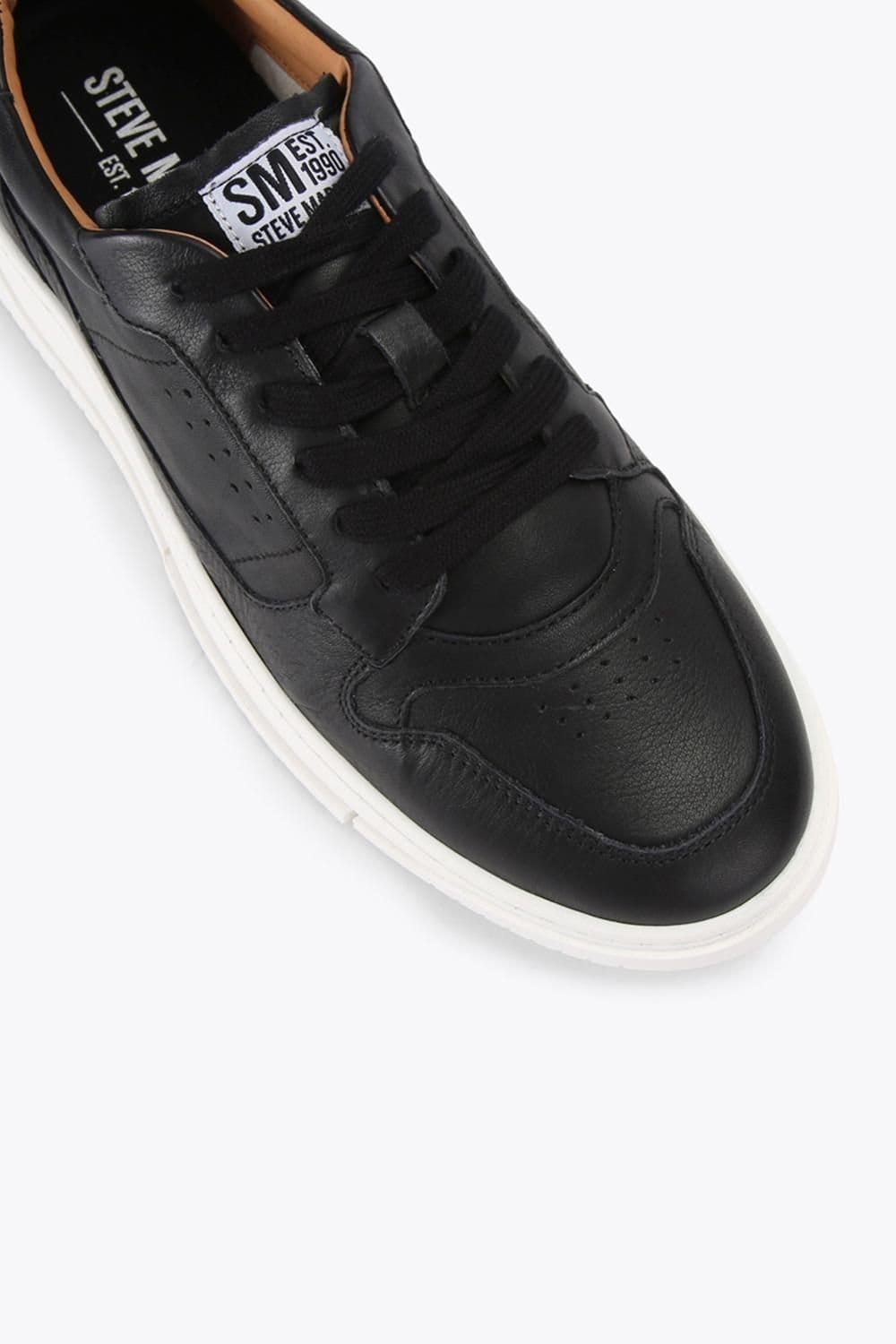 Steve Madden STEVE MADDEN Men's 'Cliff 017' Leather Trainers in Black - 4