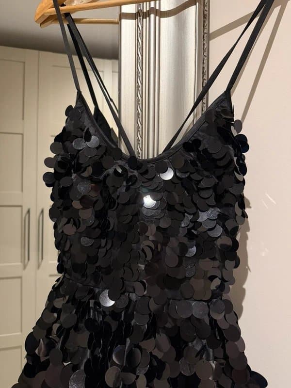 ASOS Design Black sequin corset lace up mini dress