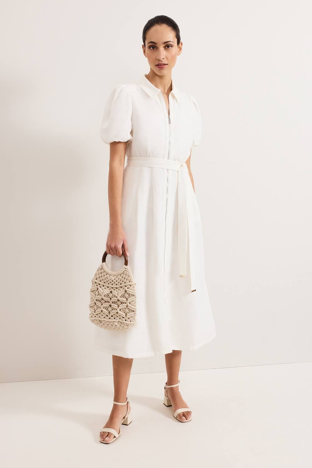 Phase Eight Phase Eight Women's Carlotta Linen Shirt Dress in Warm White - 1