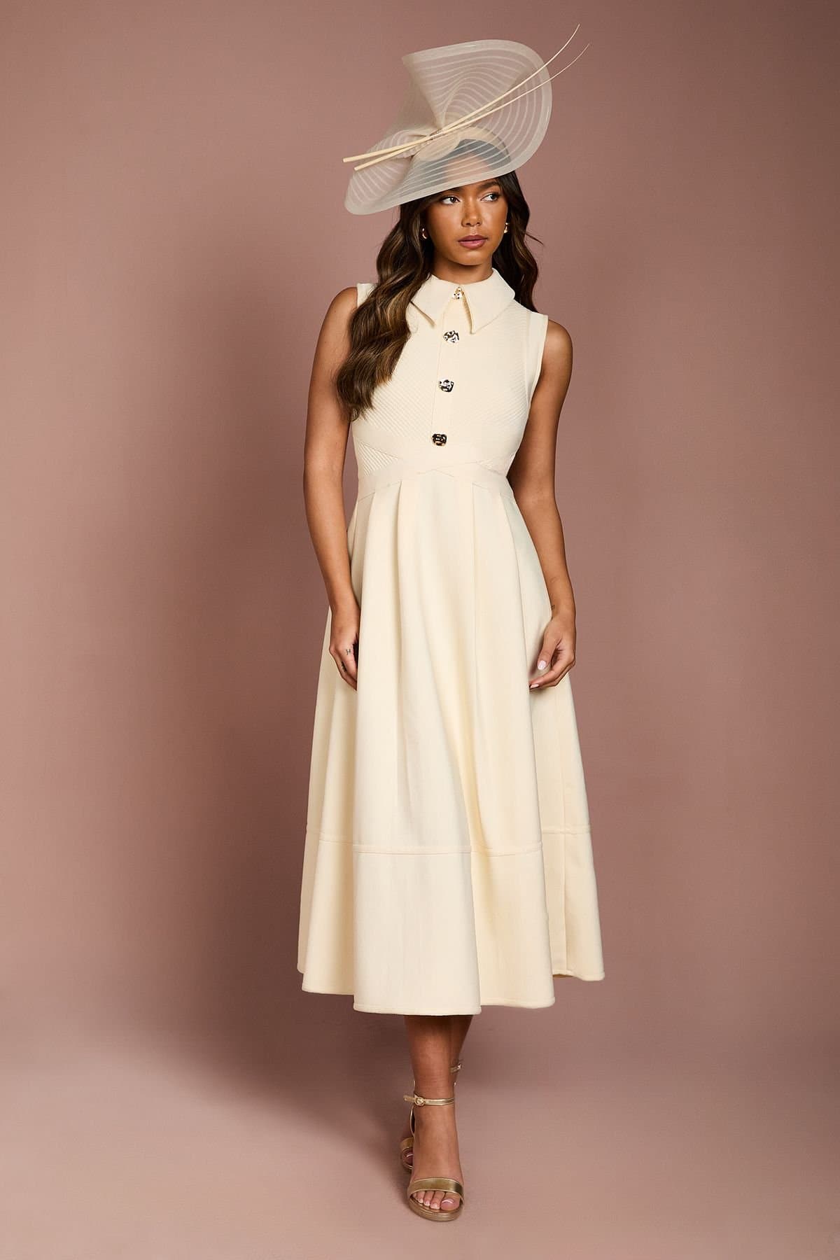 Coast Coast Women's Bandage Knit Shirt Midi Dress in Lemon