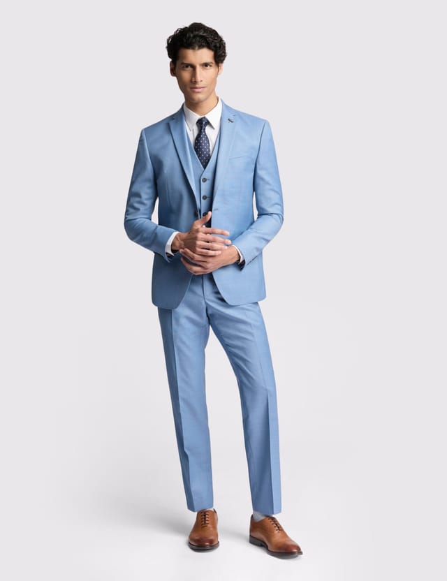 Ted Baker Ted Baker Men's Tilson Slim Fit Blue Sharkskin Jacket - 2