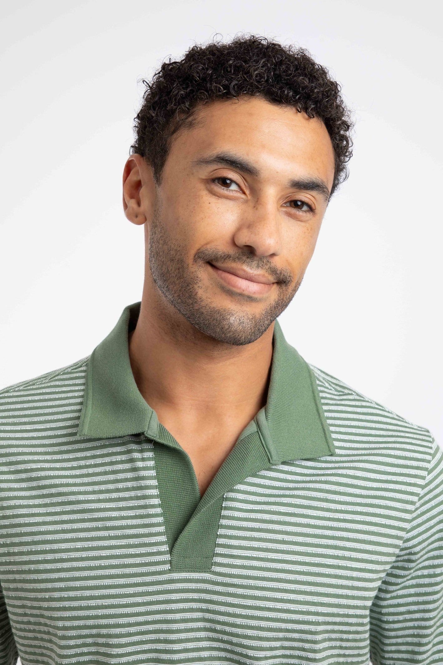Weird Fish Weird Fish Men's Virgil Striped Polo Shirt in Green - 4