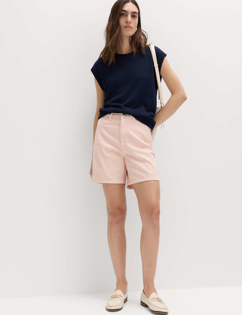 Marks & Spencer M&S Pure Cotton Denim Classic Shorts Soft Pink