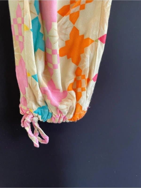 Never Fully Dressed Never Fully Dressed Cargo Pants in Eco Viscose Abstract Pant Multicolored Size 6