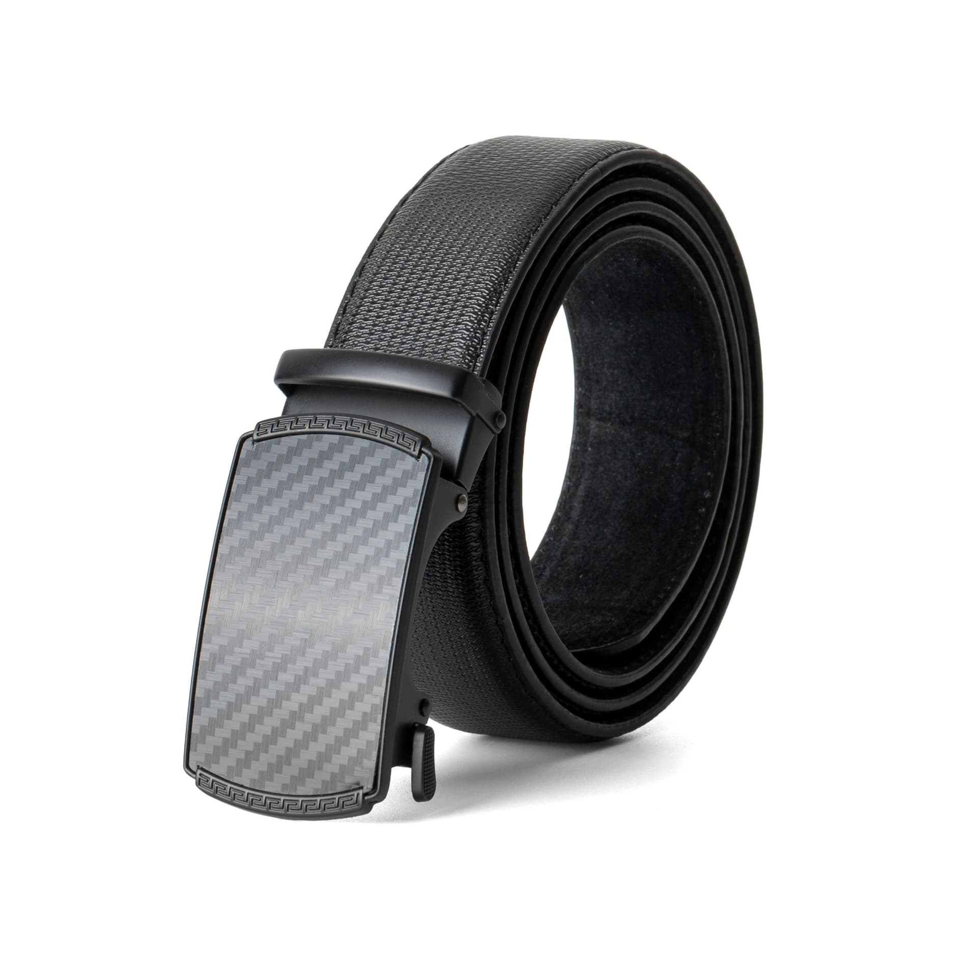 Woodland Leathers Woodland Leathers Men's Men's Ratchet Belt, Adjustable No-Hole 1.25" Dress Belt in Black