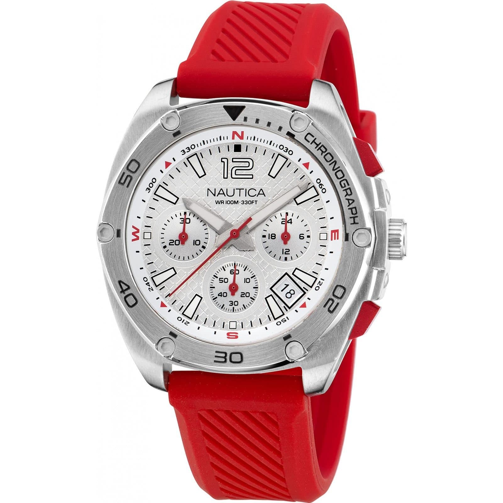 Nautica Nautica Men's NAPTCF205 Tin Can Bay 44mm Quartz Watch in Red