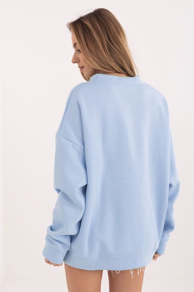 Love Lace Love Lace Women's Cotton Sweatshirt with Embroidery in Blue - 3