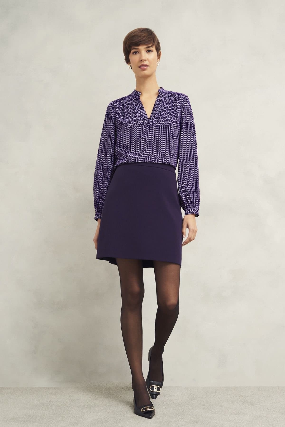 Hobbs London Hobbs London Women's Fenella Skirt in Aubergine
