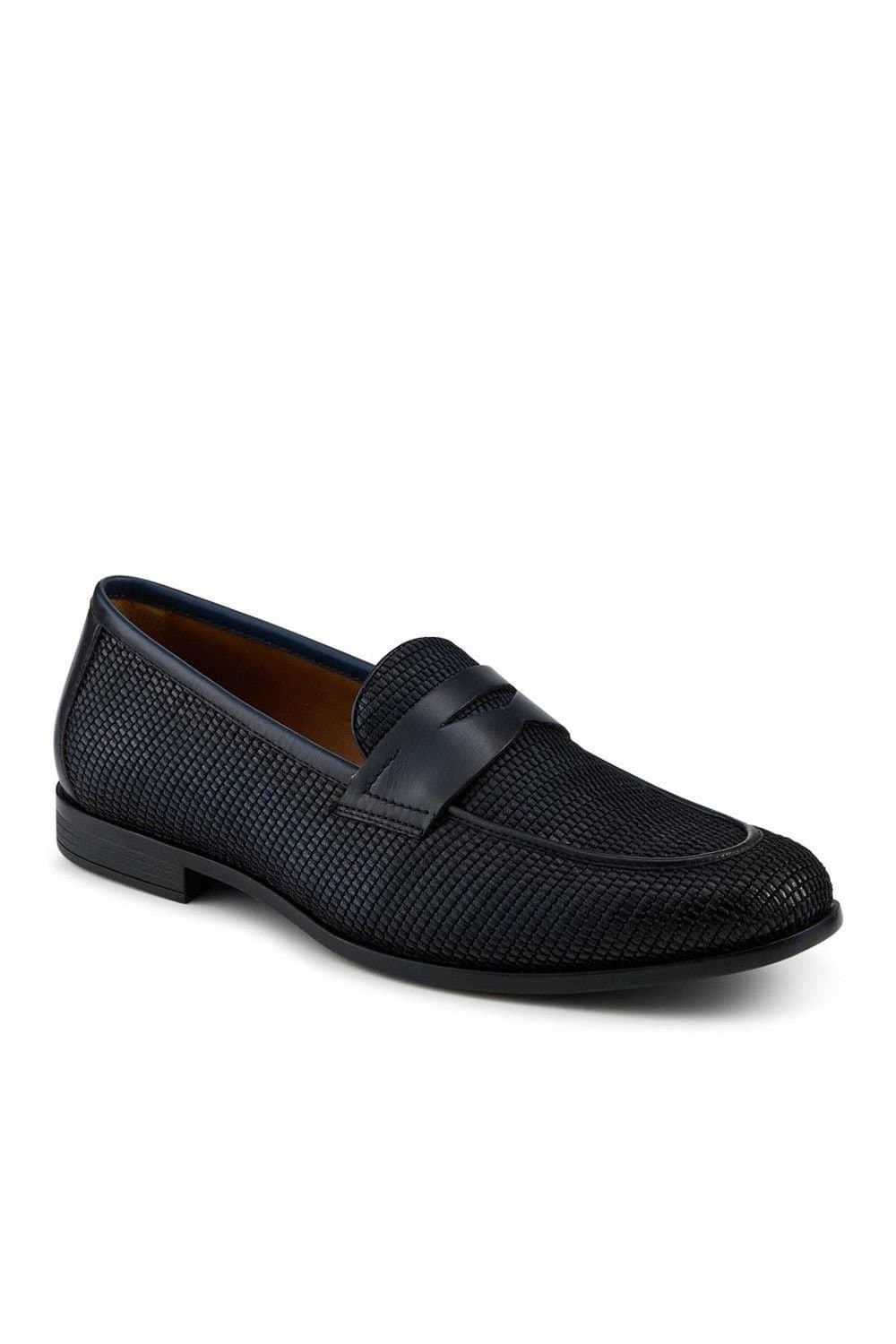 Jones Bootmaker Jones Bootmaker Men's Rogelio Smart Leather Woven Penny Loafers