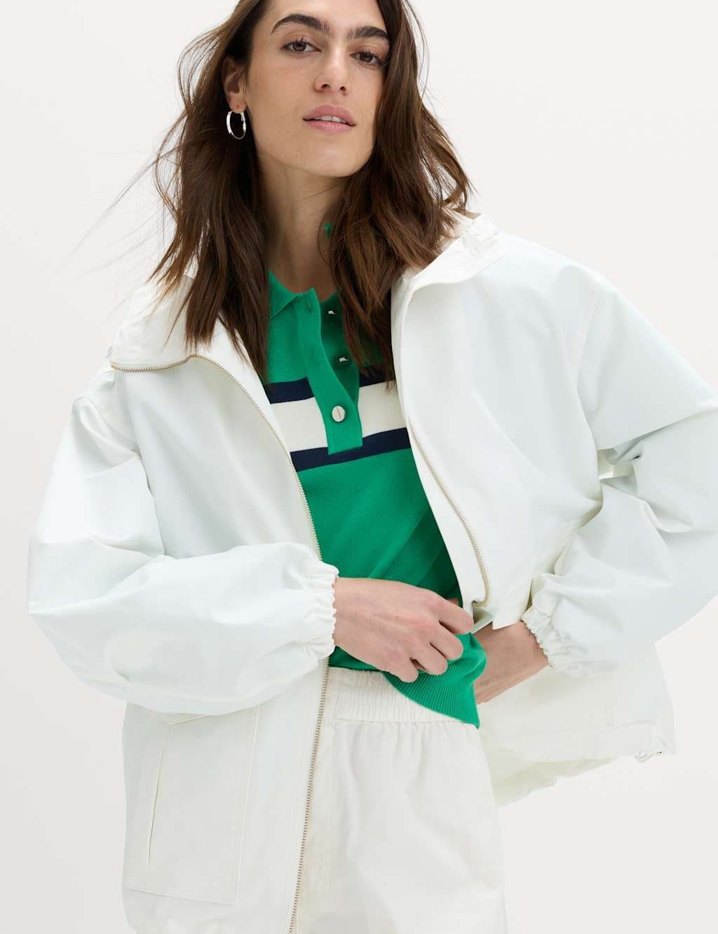 Marks & Spencer M&S Ivory Cotton Rich Hooded Parka Coat